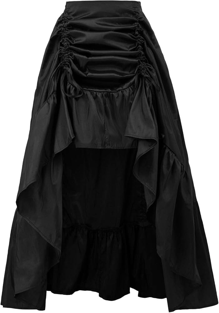 Scarlet Darkness Women's Gothic Steampunk Skirt Victorian High-Low Bustle Skirt | Amazon (US)