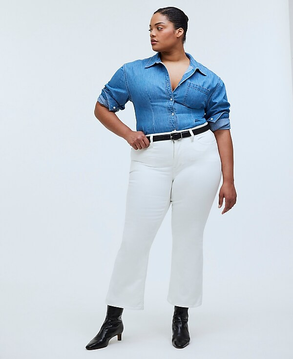 Plus Curvy Kick Out Crop Jeans in Pure White | Madewell