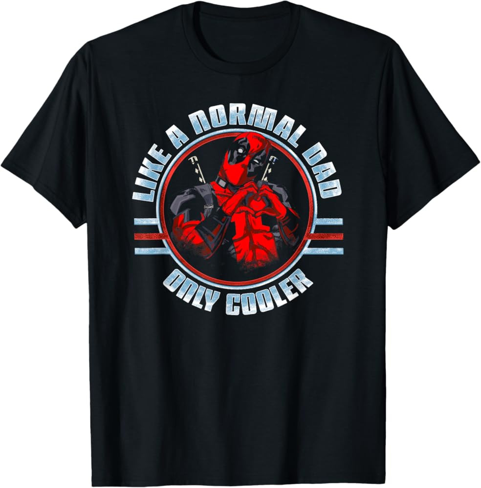 Marvel Deadpool Father's Day Like A Normal Dad Only Cooler T-Shirt | Amazon (US)
