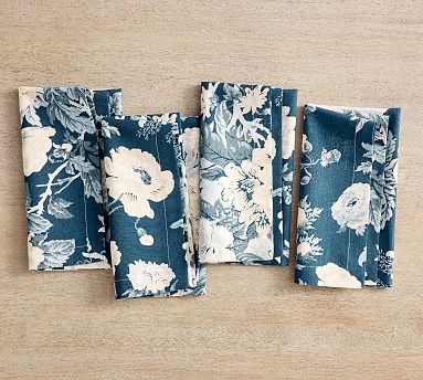 Garden Floral Cotton/Linen Napkins - Set of 4 | Pottery Barn (US)
