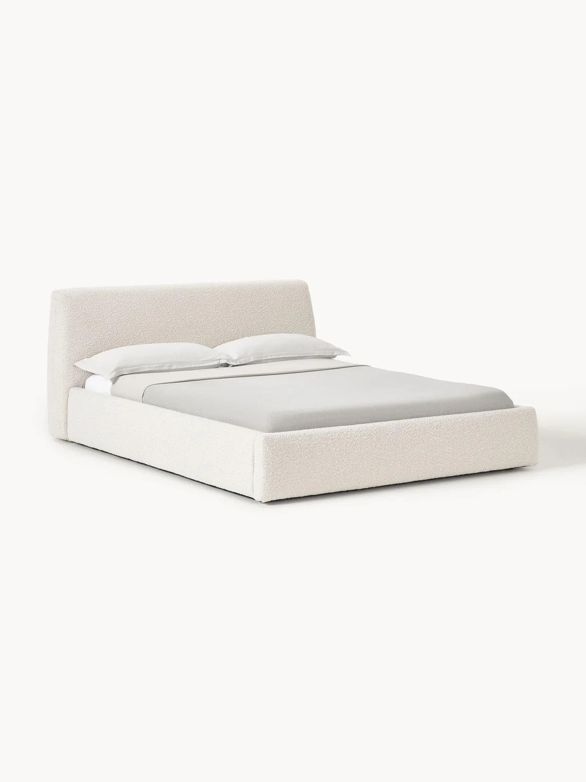 Bouclé-Polsterbett Cloud mit Stauraum | Westwing EU