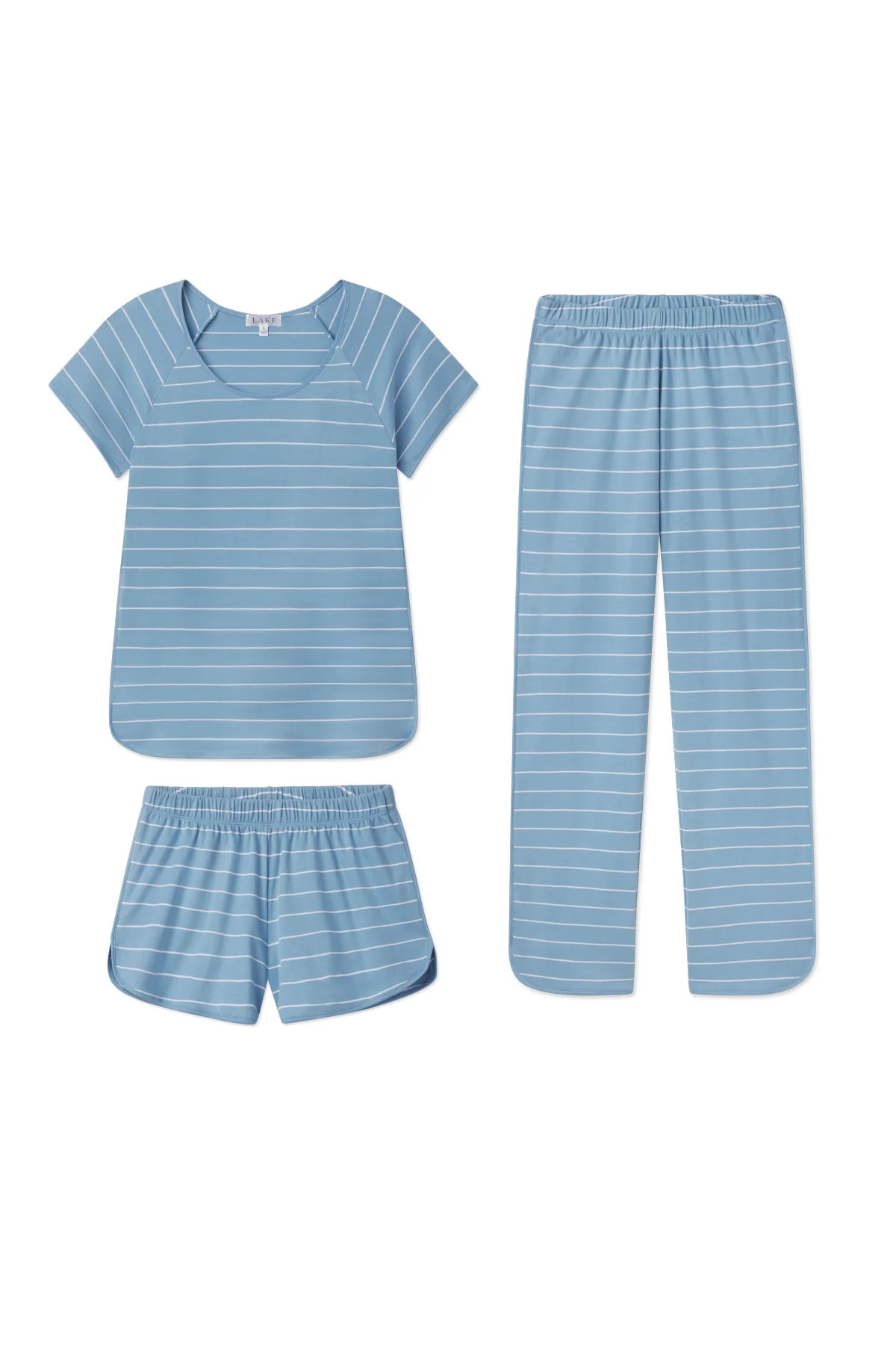 Pima Bundle in Serene Blue Boating Stripe | Lake Pajamas
