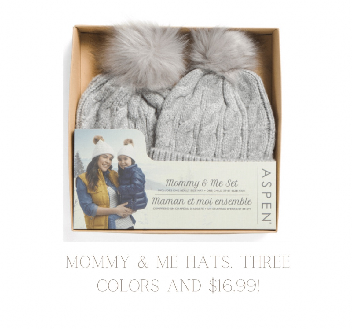 Mommy and me hats. 3 color choices and $16!