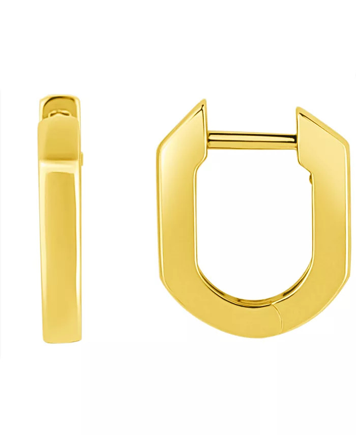 Hinged Flat Front Hoop Earring in 18K Gold Plated Brass | Macys (US)