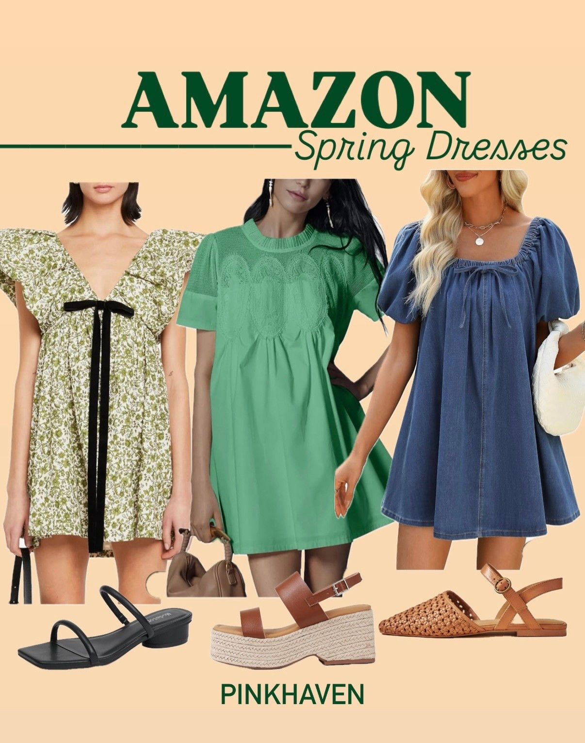 Amazon spring dresses 

#brunxh #dresses #amazon #amazonstyle #green #denim #dreS #wedges #spring #outfitinspo #outfit #spring 

#LTKSeasonal #LTKSaleAlert #LTKSpringSale