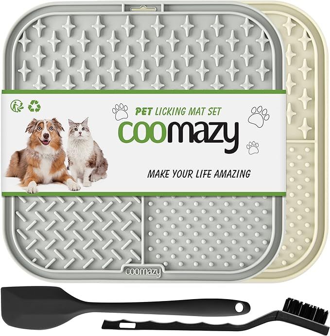 Coomazy Lick Mat for Dog and Cat, Slow Feeder & Non-Slip Design, Boredom and Anxiety Reducer, Sui... | Amazon (US)