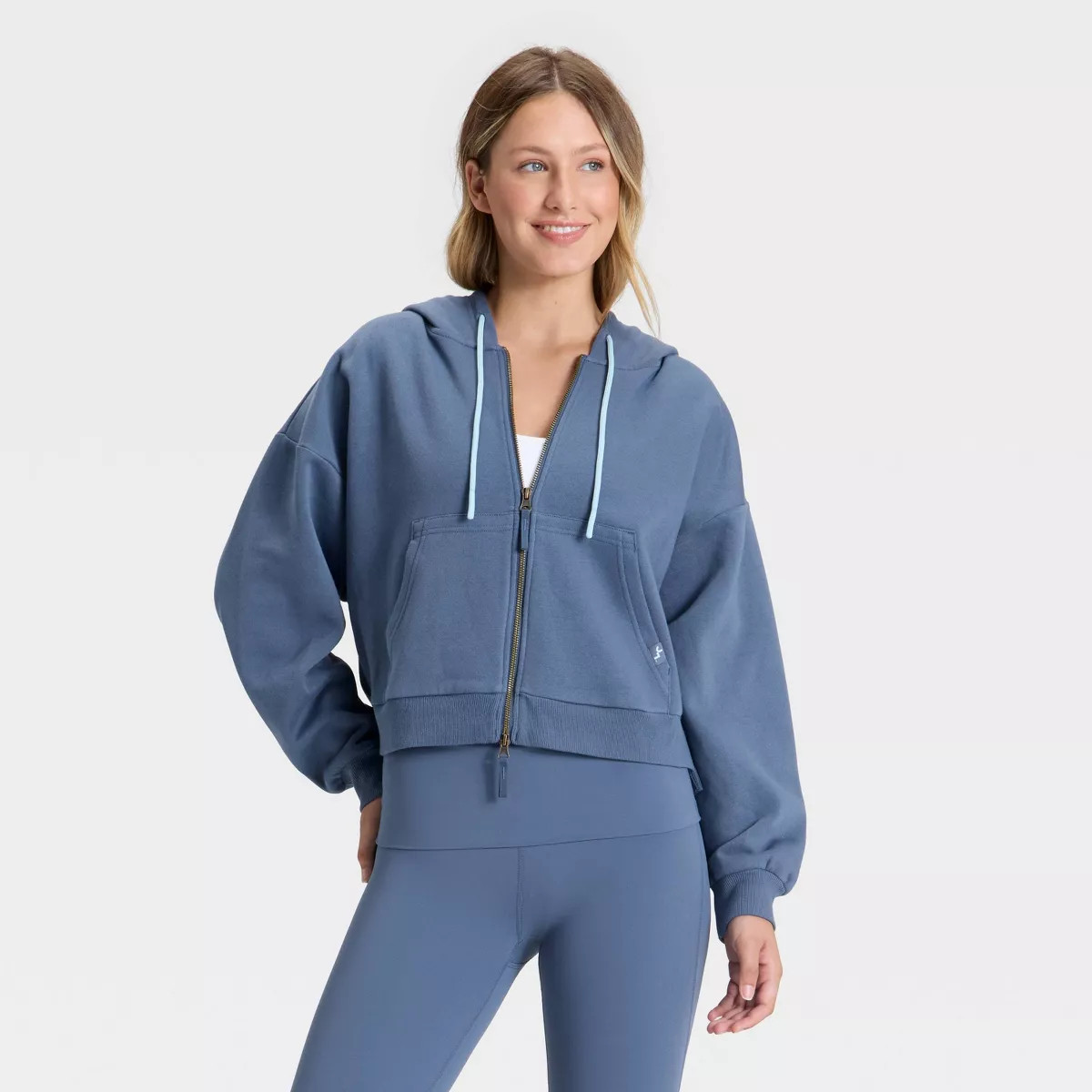 Women's Piped Cropped Full Zip Sweatshirt - JoyLab™ | Target