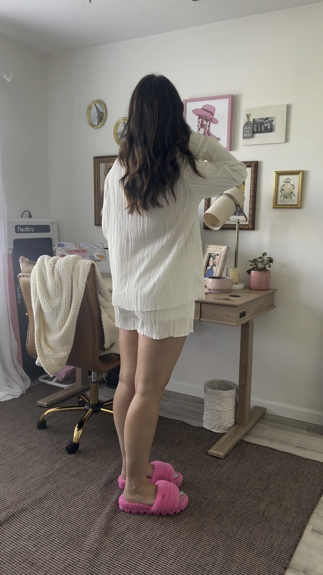 WFH outfit day 4! 
This white lounge set is so cozy, is double lined, and the shorts are not see through at all. I love to wear it with only a couple buttons buttoned, or open with a shirt/bikini under. I got this in M and it’s true to size! 

#LTKswim #LTKVideo #LTKfindsunder50