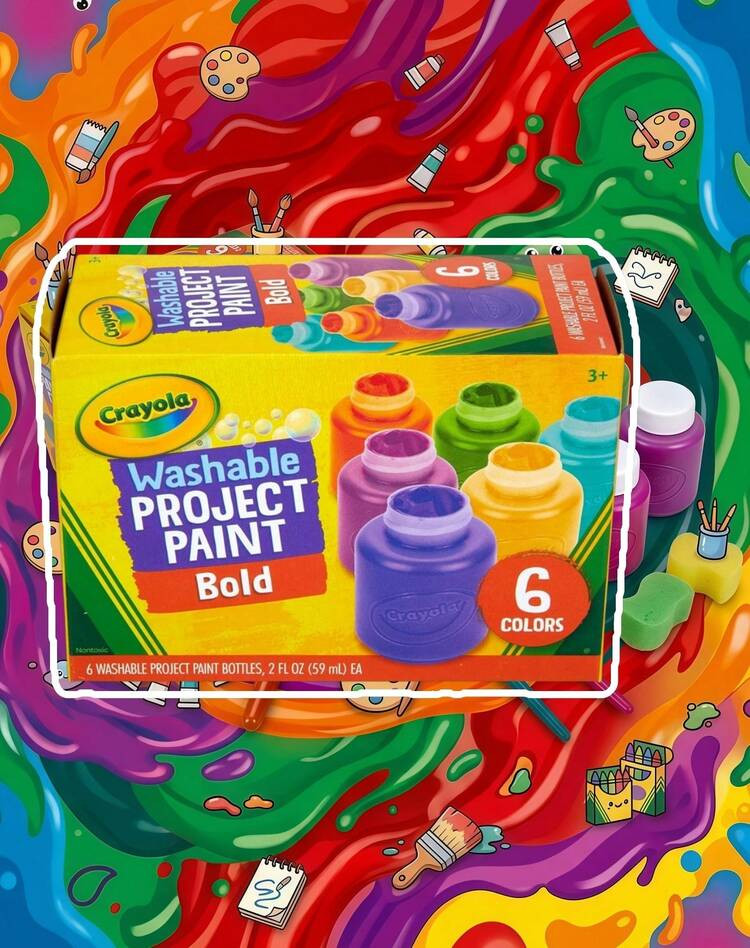 CRAYOLA Washable Paints - Assorted Colours (Pack Of 6) | Perfect For Any Arts & Crafts Needs - Ea... | SHEIN
