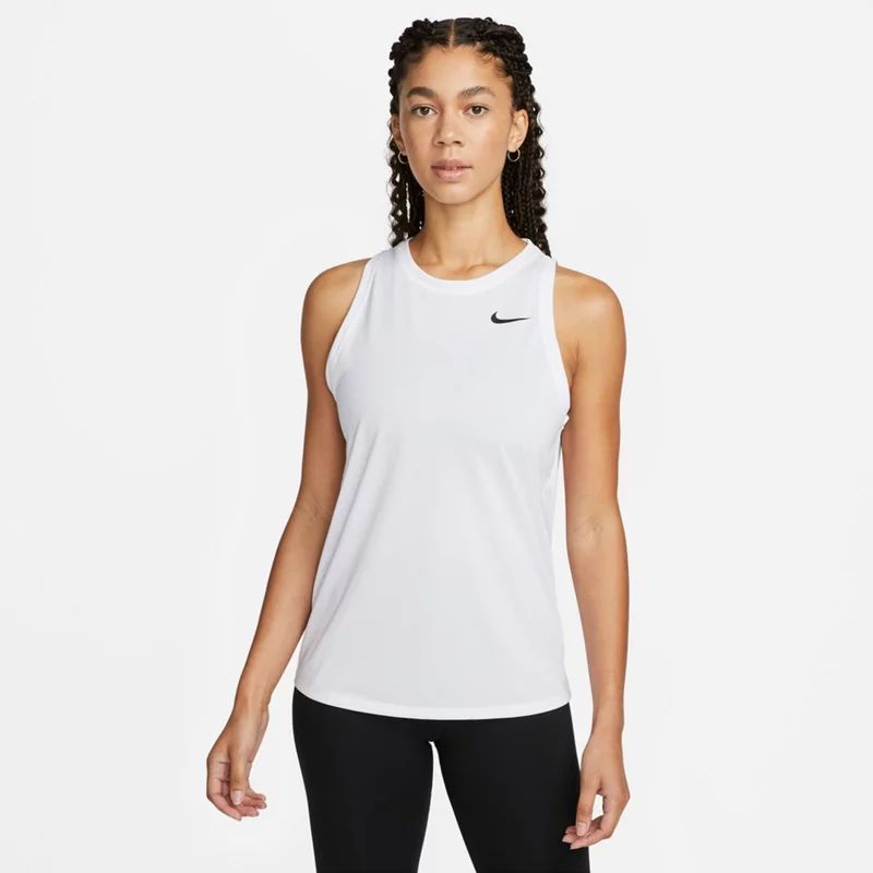 Nike Women's Dri-FIT Tank Top White/Black, Medium - Women's Athletic Performance Tops at Academy Spo | Academy Sports + Outdoors