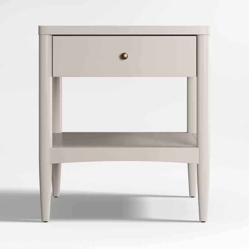 Hampshire Cozy Grey Wood Kids Nightstand with Drawer + Reviews | Crate & Kids | Crate & Barrel