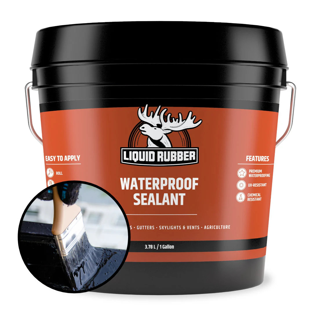 Liquid Rubber Waterproof Sealant Black Flat Solid Water-based Mildew Resistant Mold Resistant Interior/Exterior Sealer ( 1-gallon ) | 12602US | Lowe's