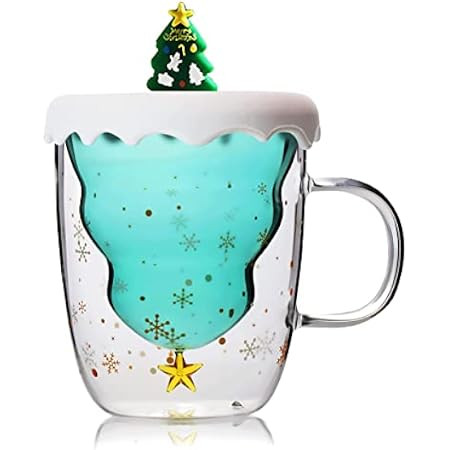 JASHII Glass Mugs Double Wall Glass Mug with Handle, Bear Cat Animal Double-layer Glass Mug Coffee C | Amazon (US)