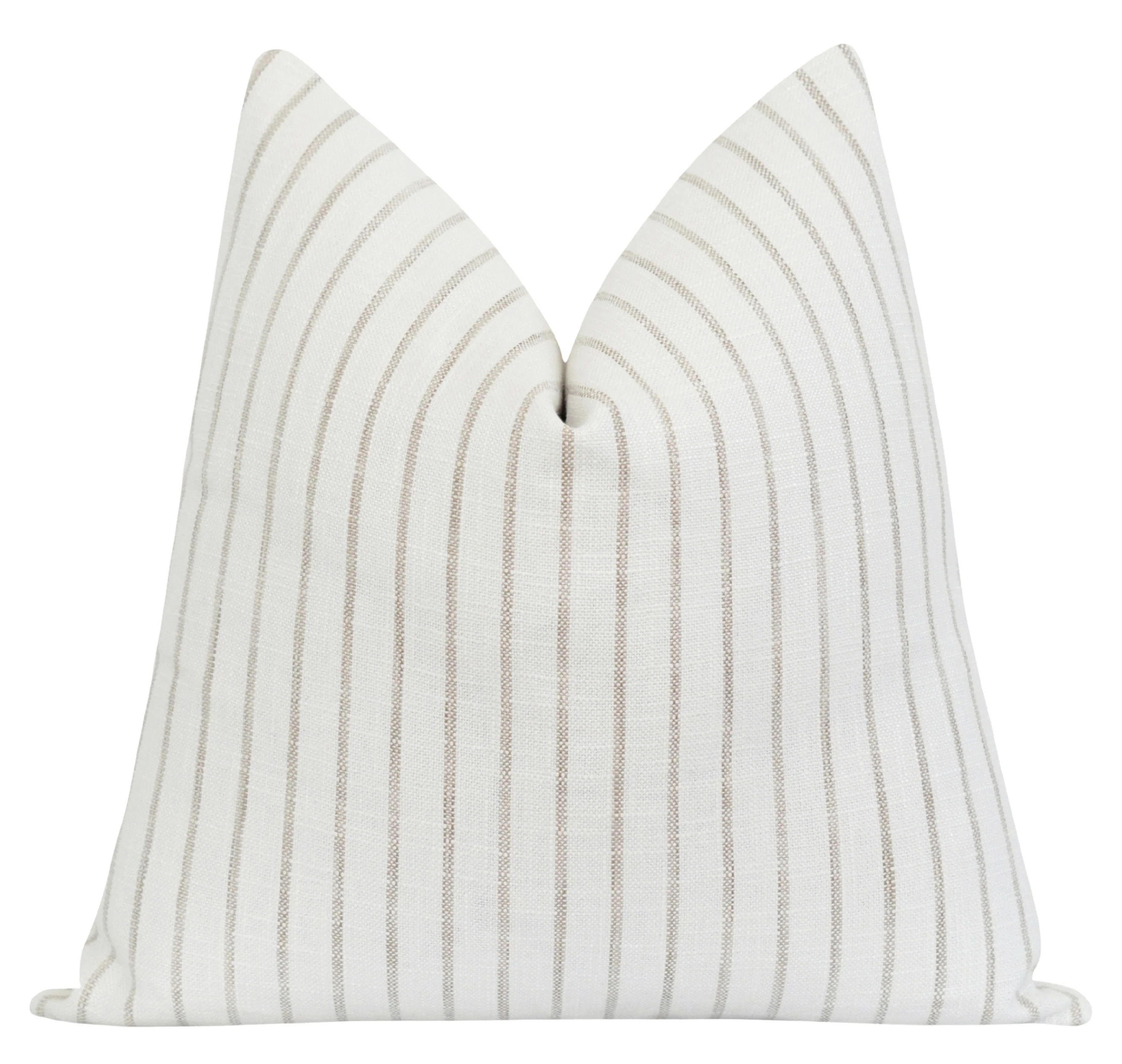Mesa Dune Stripe Pillow Cover | Warm Neutral Woven Accent Pillow | Land of Pillows