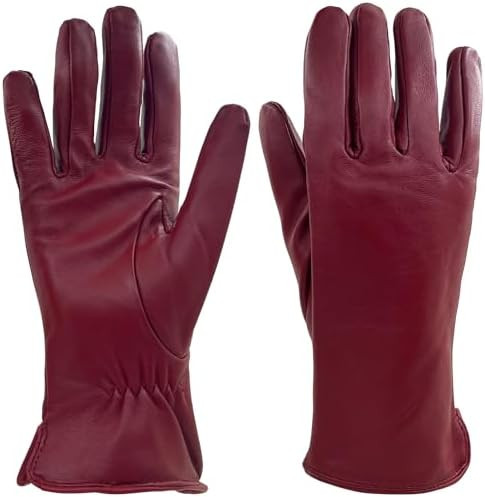 Womens Clod Weather Gloves Lambskin leather Cashmere or Wool Lined | Amazon (US)