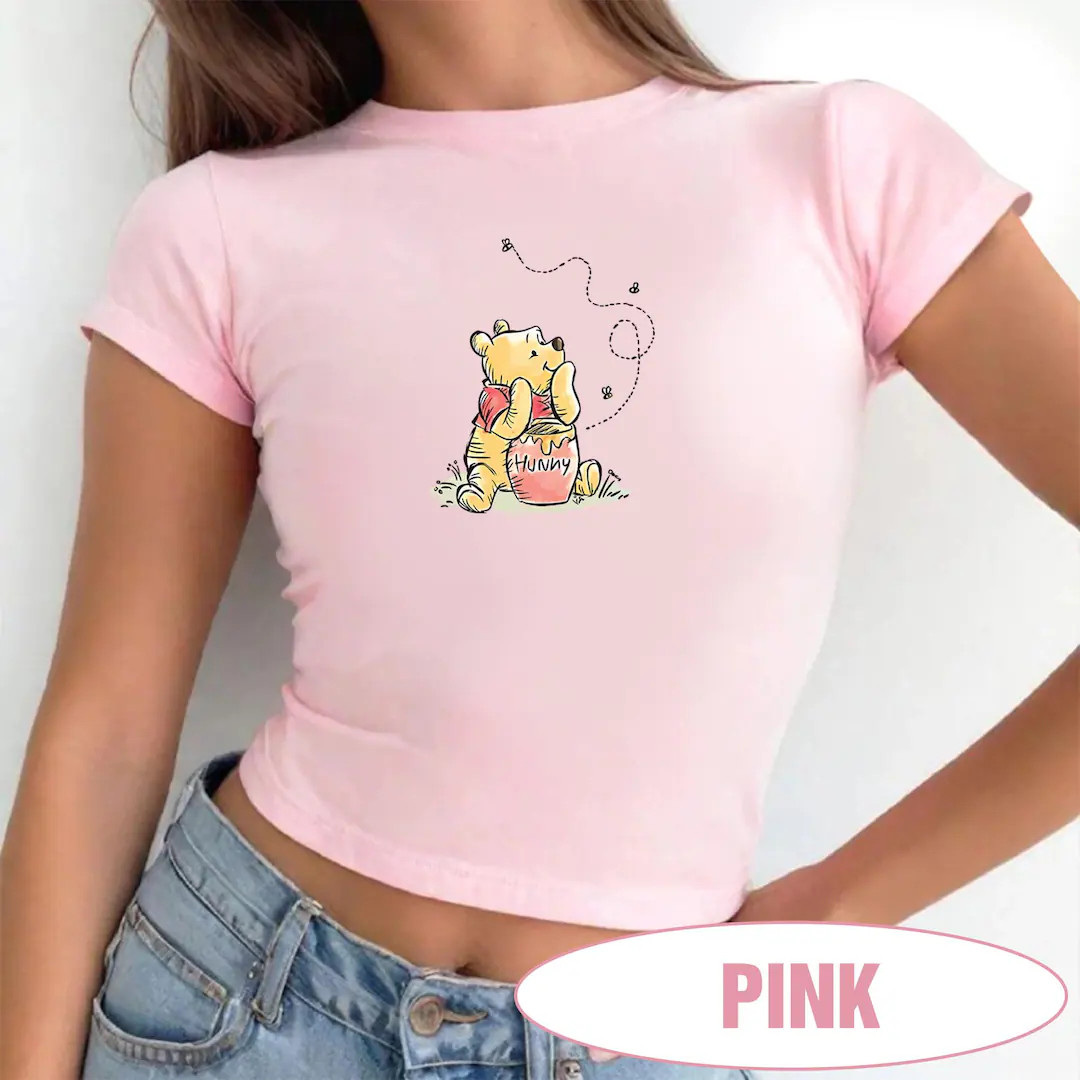 Retro Winnie the Pooh Honey Crop Baby Tee, Pooh Bear Baby Tee, Disneyland Baby Tee Crop, Cute Dis... | Etsy (US)