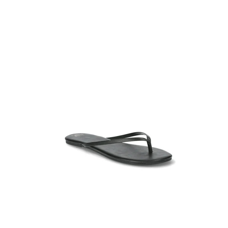Time and Tru Women's Barely There Thong Sandals, Wide-Width Available | Walmart (US)