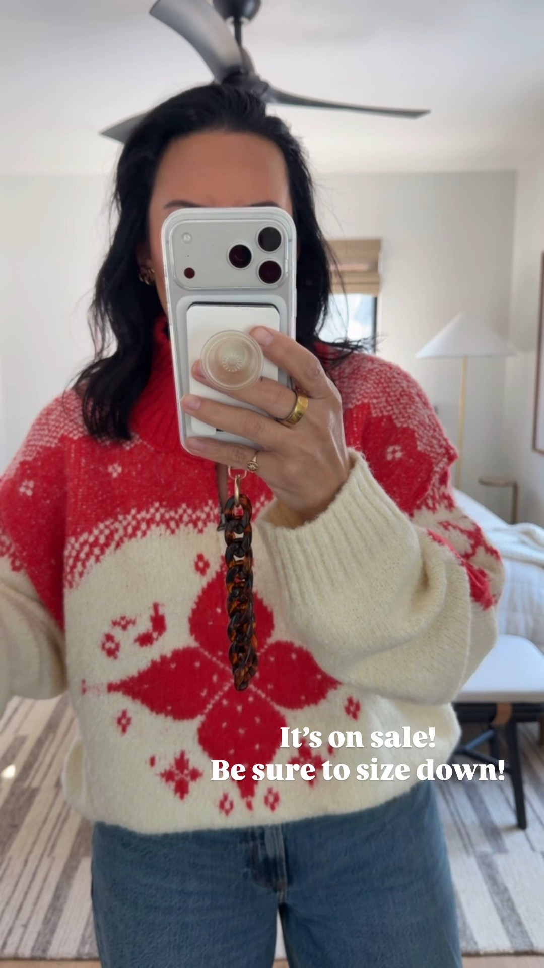 Wearing a large but could have easily done a medium. I think even a small would work. It’s so cute and not itchy! 

#LTKValentine #LTKSaleAlert #LTKMidsize