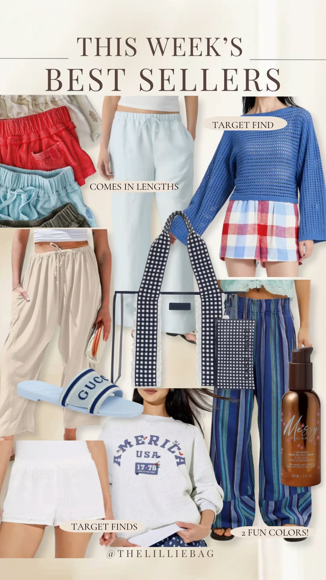 ✨ This week’s best sellers are too good! From the viral lounge pants (that come in lengths!) and Target summer finds to the cutest beach tote, Gucci slides, and my go-to self tanner, these are the pieces everyone is loving right now. Which one is your favorite? ☀️🤍

Vacation outfit. 4th of July. Summer outfit. Shirts. Business casual. Date night. Swim. Cover up.