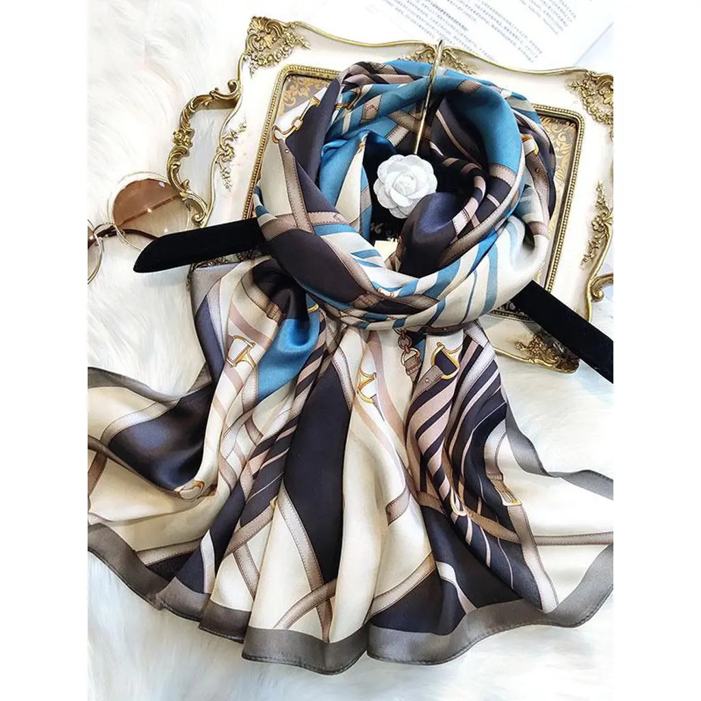 SILKSILKY Long Silk Scarf in Dark Blue at Nordstrom | Nordstrom