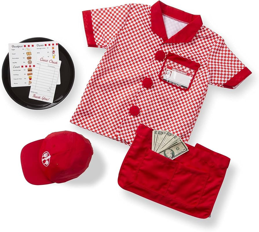 Melissa & Doug unisex-children Server Role Play Costume Dress-Up Set With Realistic Accessories | Amazon (US)