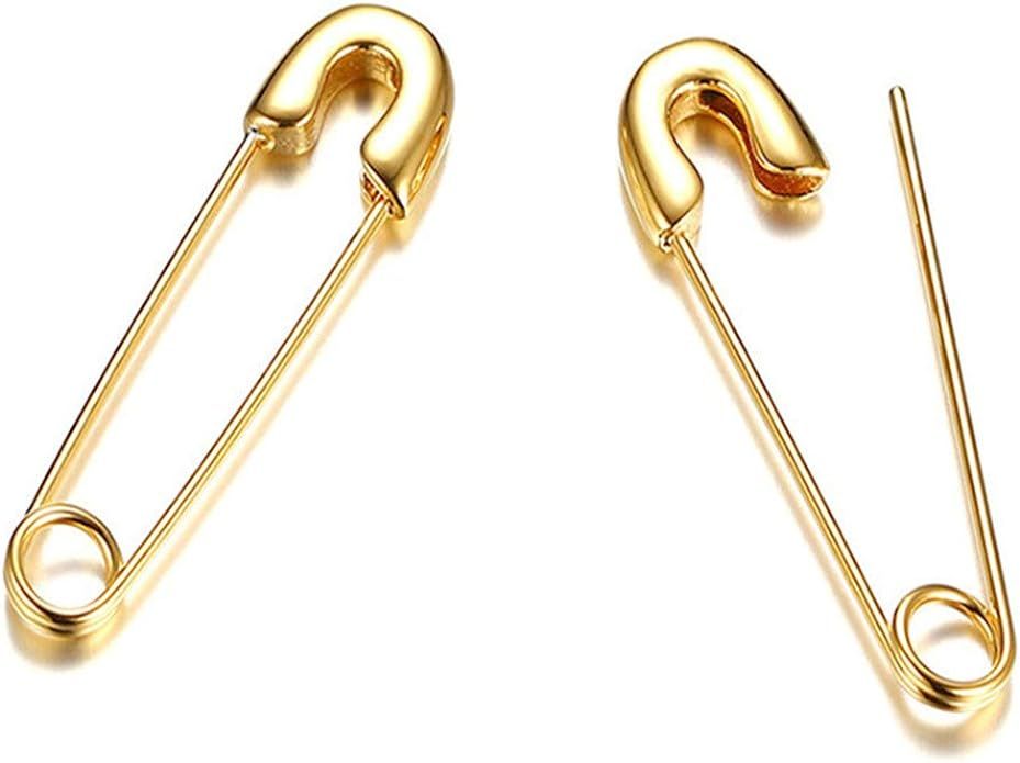 Gold Plated Punk Safety Pin Cartilage for Women Teen Girls Stainless Steel Minimalist Hoop Earrin... | Amazon (US)