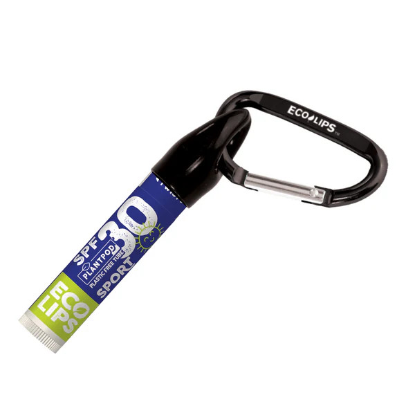 Classic Plant Pod® Broad Spectrum SPF 30 Sport Sunscreen Lip Balm with Carabiner | Eco Lips