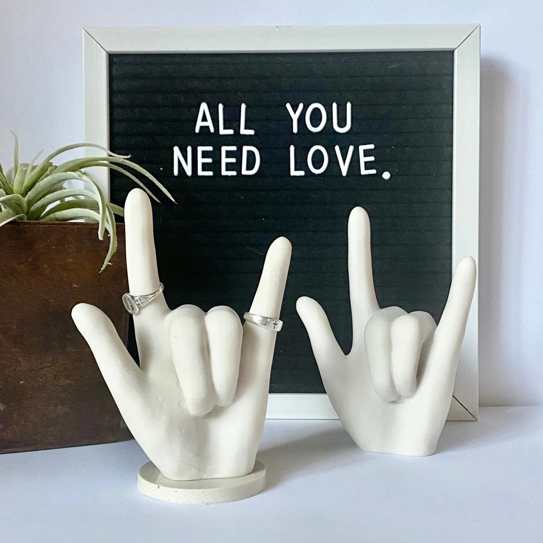 I Love You Ring Holder Bonded Marble - Etsy | Etsy (US)