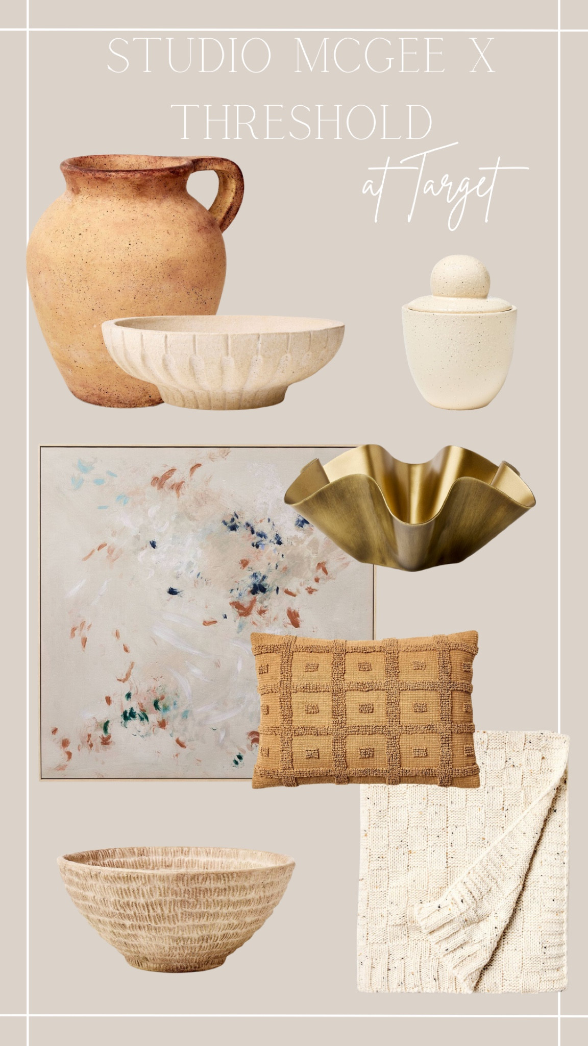 New Spring line from studio McGee x threshold at target. Vases, pillows, pottery, artwork, and more.

#LTKhome