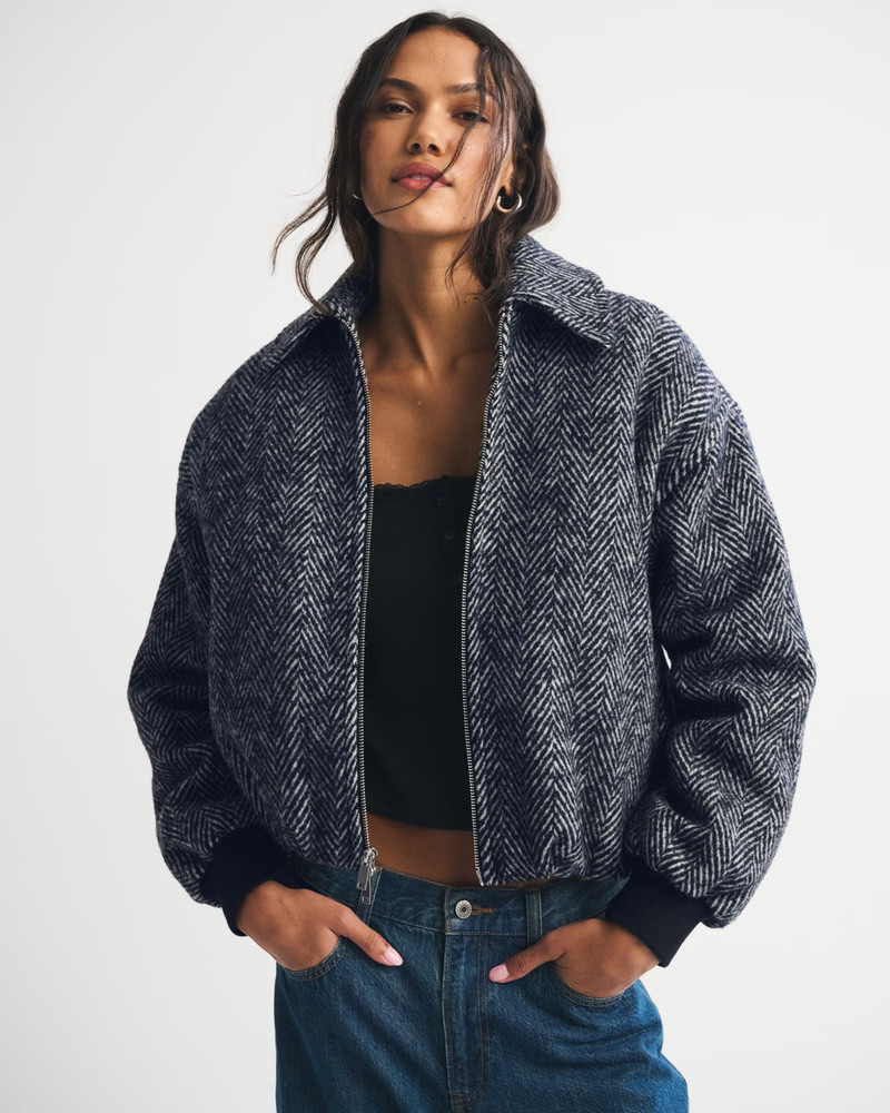 Wool-Blend Bubble Hem Coat | Abercrombie & Fitch (US)