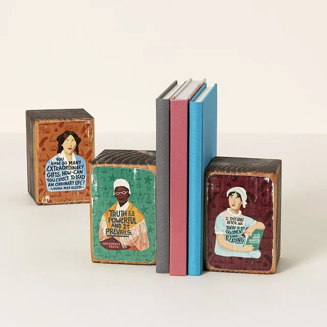 Quotes by Iconic Women Bookends | UncommonGoods