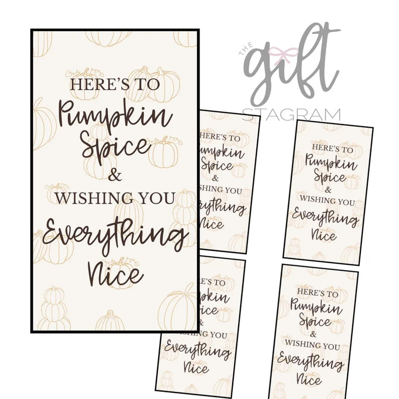 Pumpkin Spice & Everything Nice Gift Tag | DIGITAL DOWNLOAD |  Halloween Gift Tag | Fall Gift Ide... | Etsy (Global)