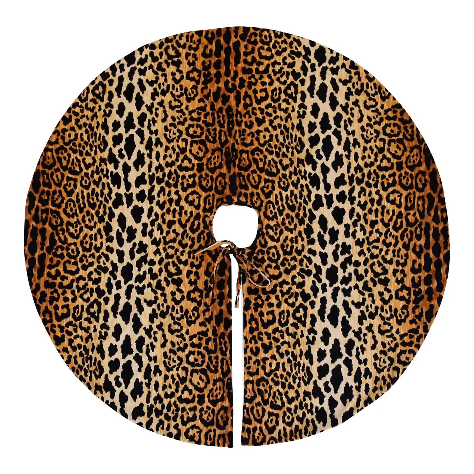 X-Large 55" Custom-Tailored Leopard Velvet Christmas Tree Skirt | Chairish