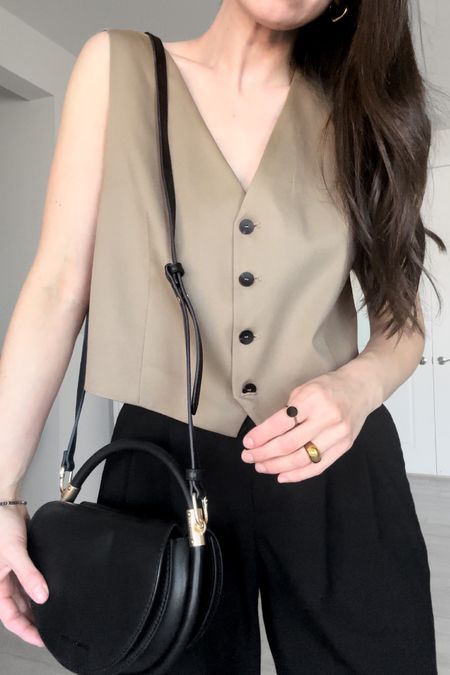Cute vests season 🌷☕️ bought  a size larger as I wanted that cool oversized look 👀 

Brown vest, cute vest, tailored vest, vest outfit, beige vest, beige vest outfit, spring outfit, spring fashion 

#LTKstyletip #LTKSeasonal #LTKworkwear
