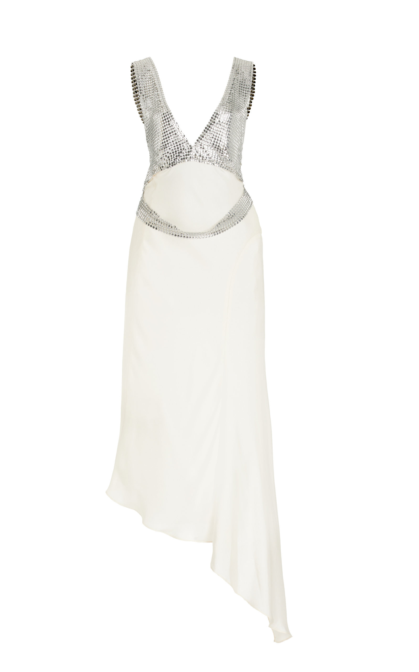 Exclusive Chainmail-Trimmed Satin Midi Dress | Moda Operandi (Global)