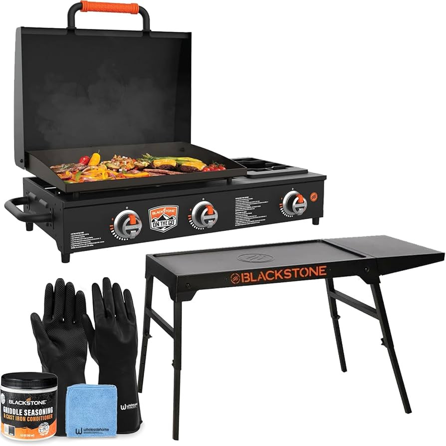 22 inch Blackstone Griddle with Hood, Side Burner, and Grill Stand, Tabletop Flat Top Grill Propa... | Amazon (US)