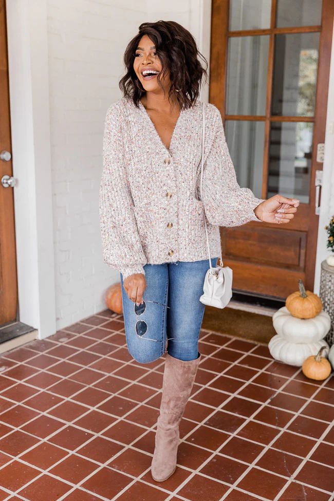 Darling Surprise Multi Cable Knit Cardigan FINAL SALE | The Pink Lily Boutique