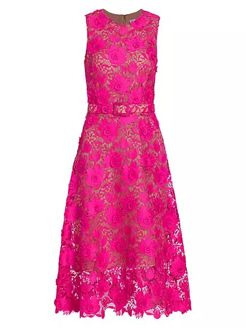 Oscar de la Renta Water Lily Guipure Lace Dress | Saks Fifth Avenue