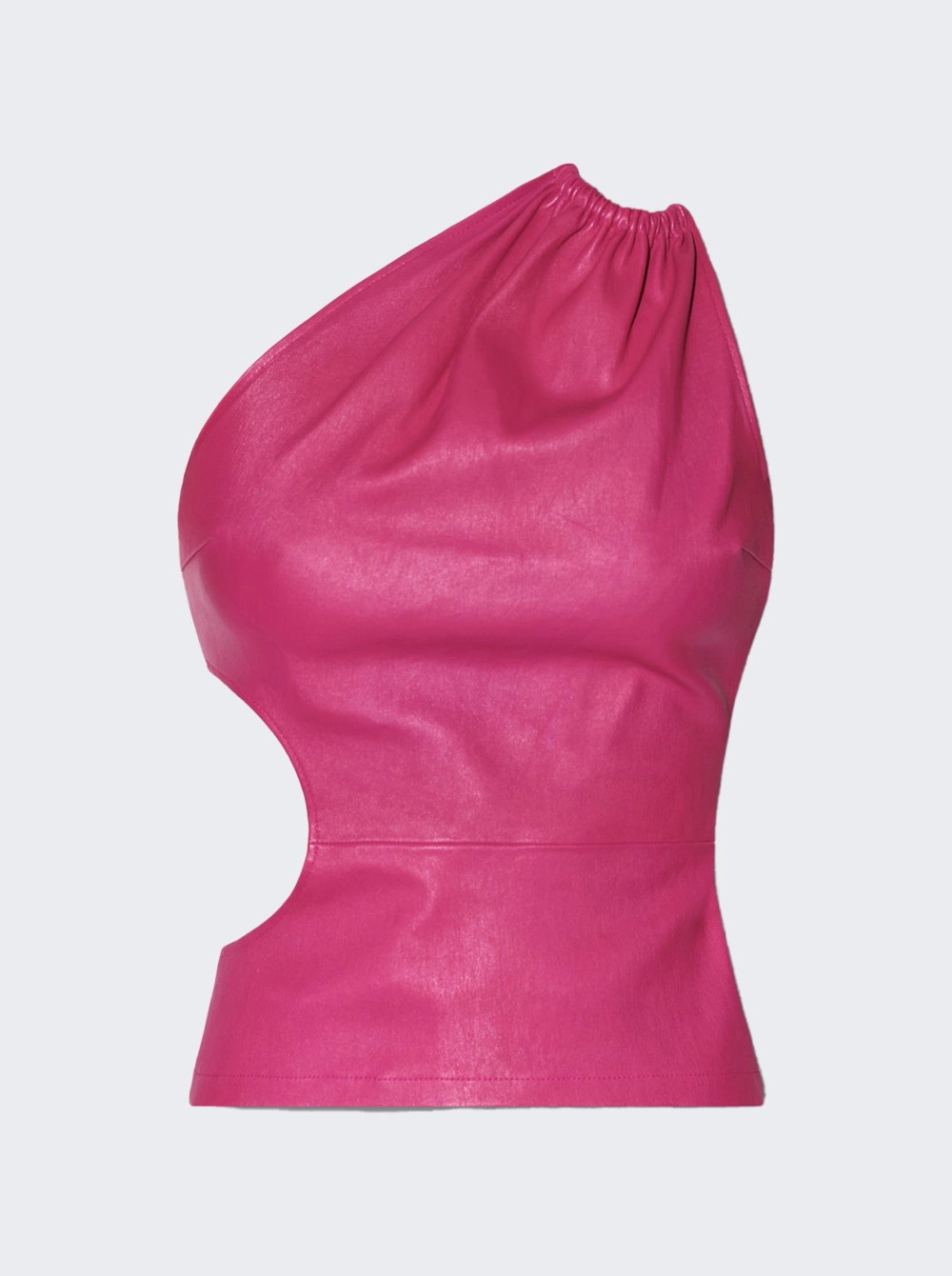 Asymmetric Leather Tank Fuchsia Pink  | The Webster | The Webster