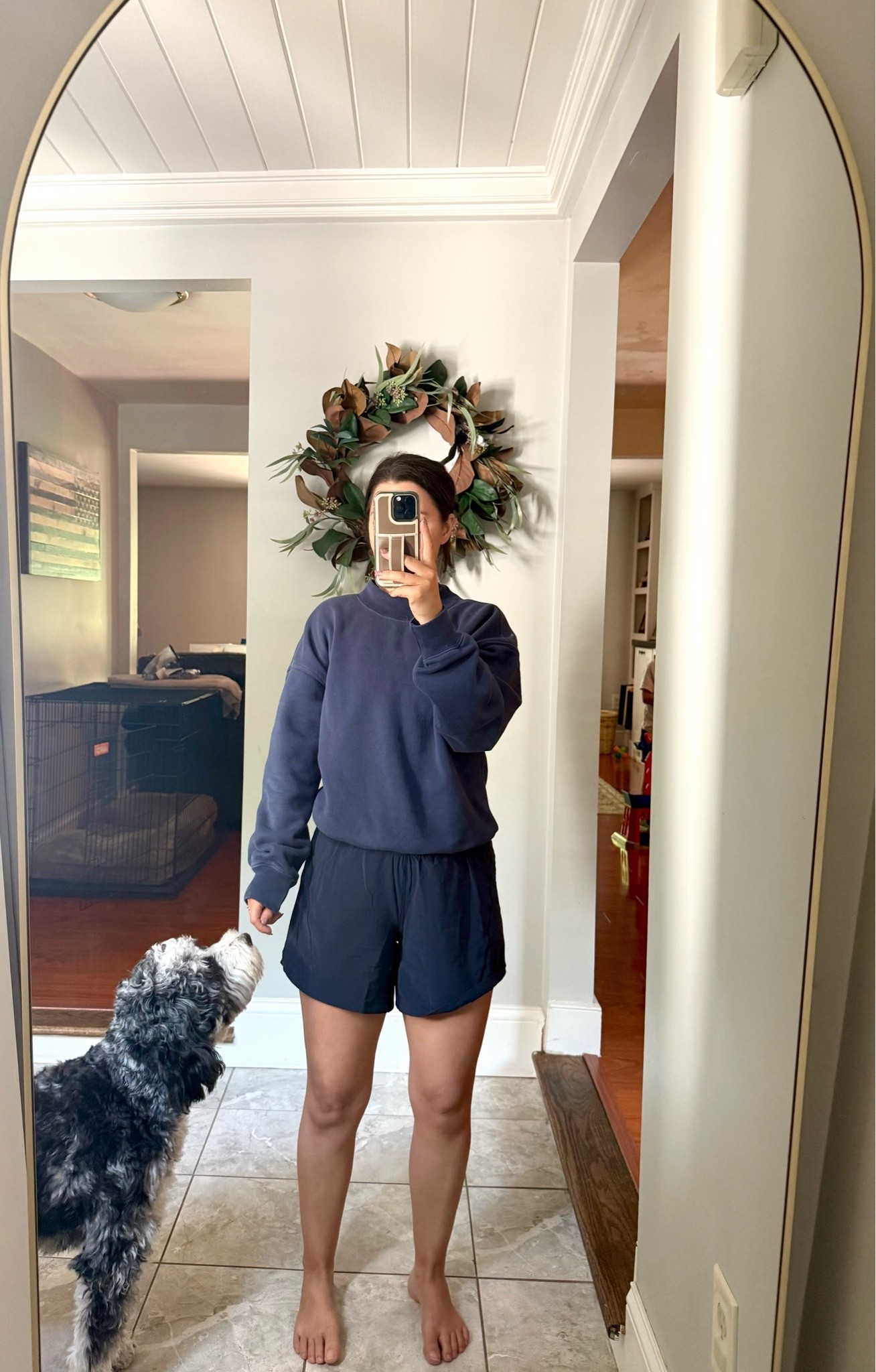 Size xs mockneck sweatshirt, 4 shorts.  For reference I am: 5ft, 118lbs.

Activewear 
Athletic shorts
Casual outfits
Loungewear
Petite outfits
Mom outfits
Summer outfits

#LTKPetite #LTKActive #LTKSeasonal