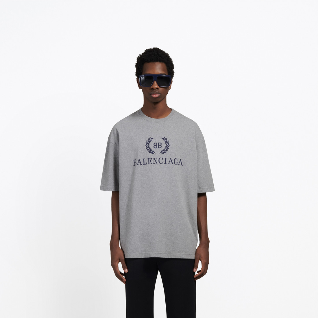 Bb Balenciaga Print T-shirt Mottled Grey | Balenciaga