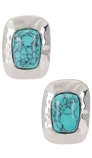 petit moments Giovana Stud Earrings in Teal. | Revolve Clothing (Global)