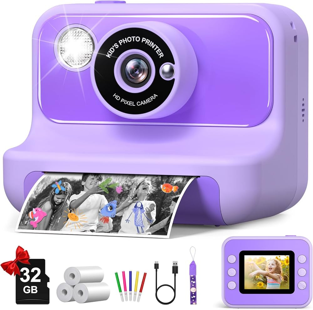 Kids Camera Instant Print, Christmas Birthday Gifts for Girls and Boys, 1080P HD Video Digital Ki... | Amazon (US)