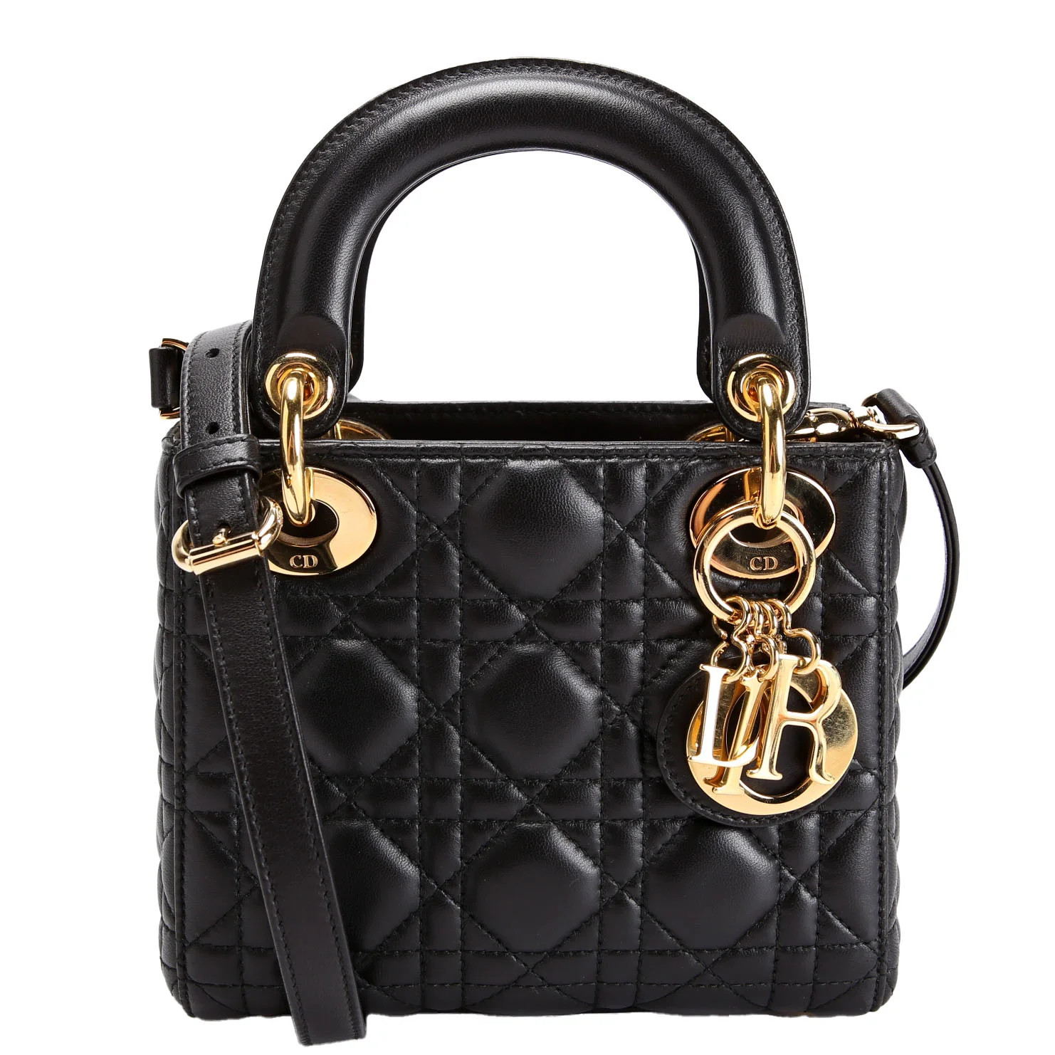 Lady Dior Mini Lambskin Black | Keeks Designer Handbags