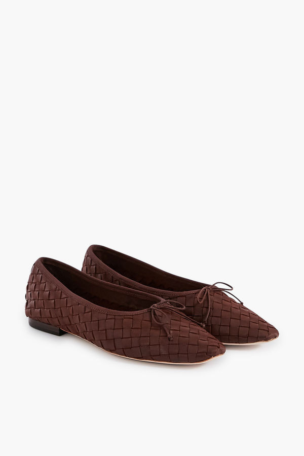 Chocolate Woven Leather Landry Flats | Tuckernuck (US)