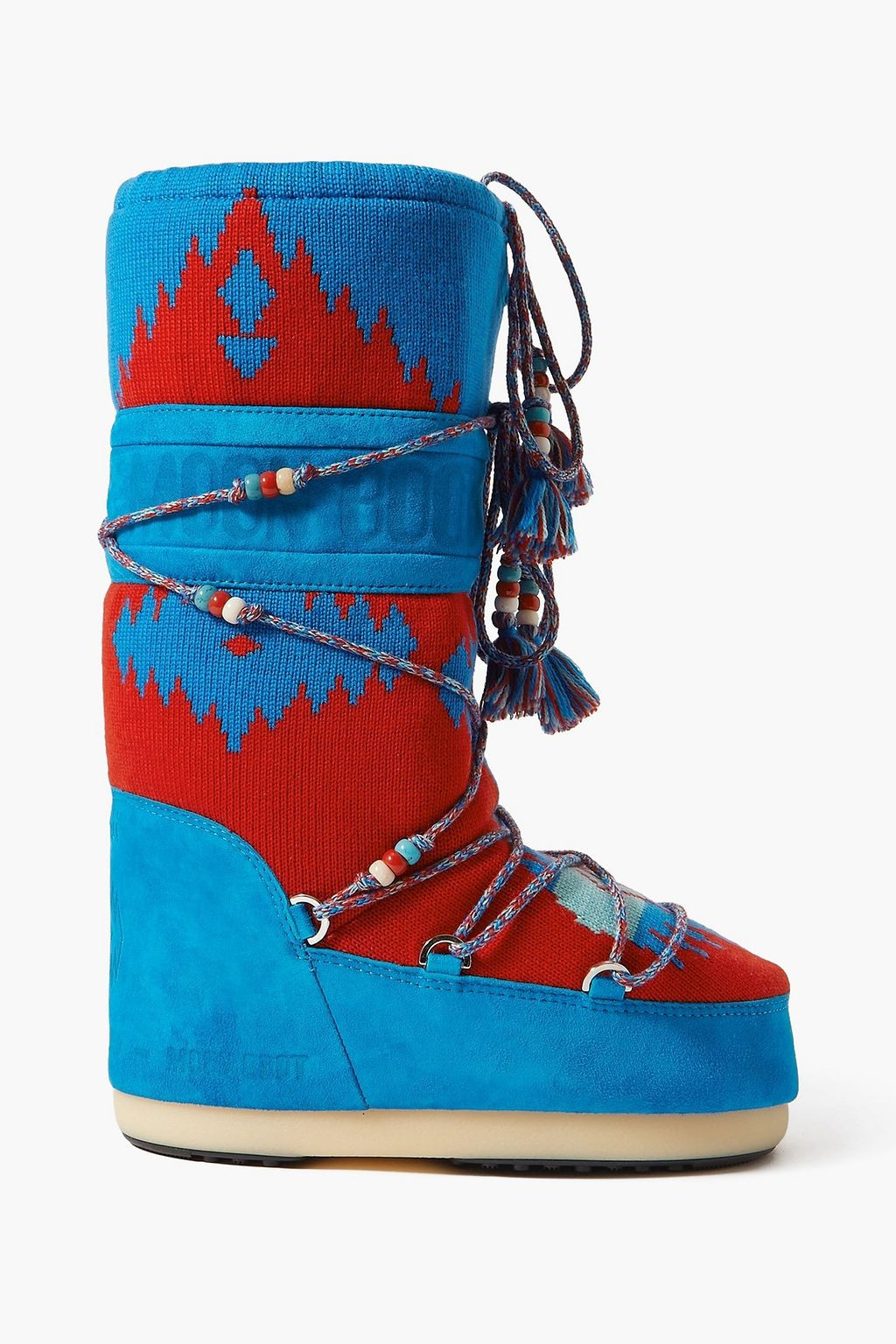 + Moon Boot embellished wool-jacquard and suede snow boots | The Outnet (UK and Europe)