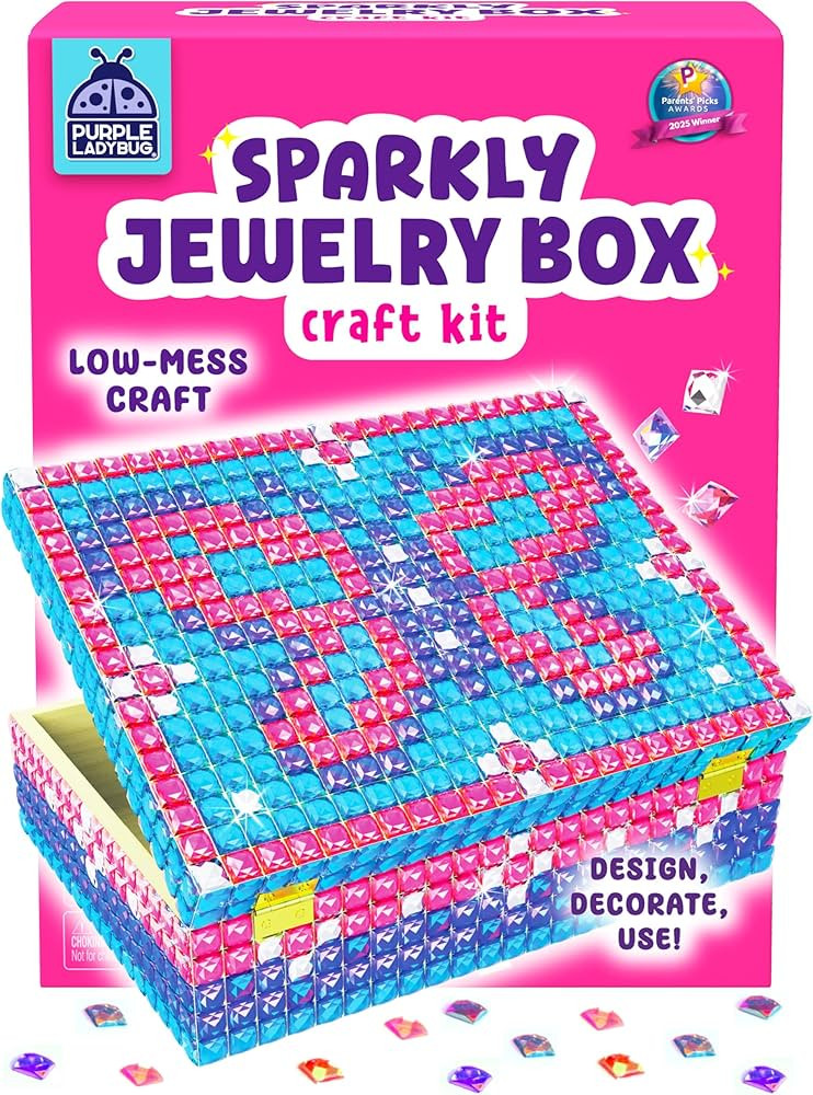 PURPLE LADYBUG Jewelry Box Craft for Girls 8-12 6-8 - Easter Gifts for Kids & Birthday Gift for 7... | Amazon (US)