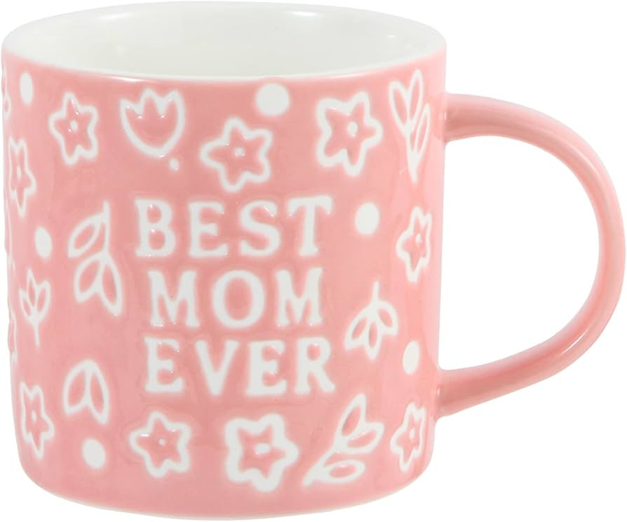 Tergi Mothers Day Gifts - Best Mom Ever Mug Gifts for Mom - Floral Embossed Pattern Ceramic Coffe... | Amazon (US)