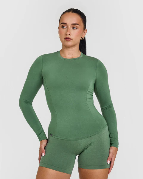 Mellow Soft Long Sleeve Top 
 Forest Green | Oner Active (UK / US)