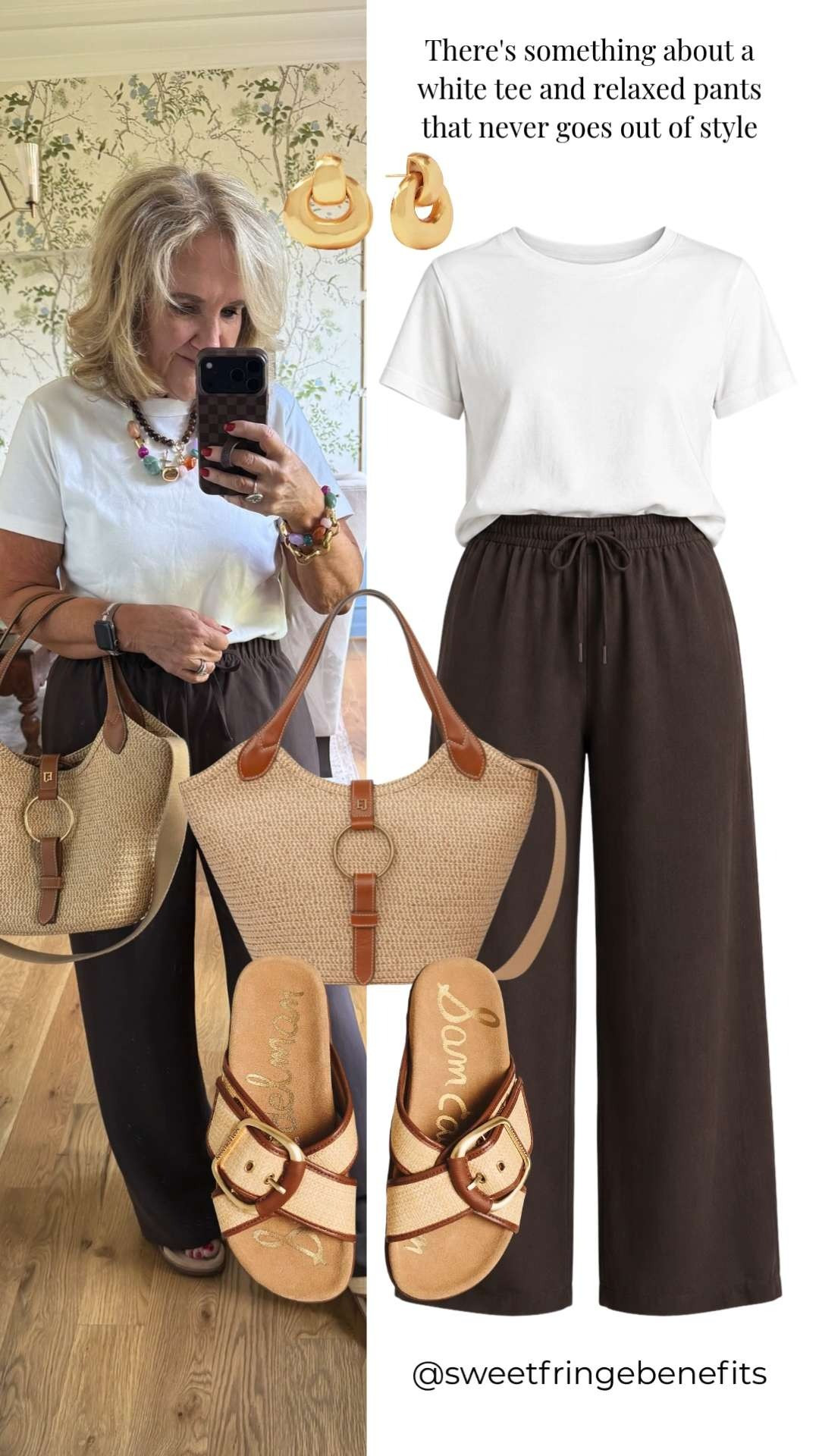 A white tee and relaxed pants may not sound exciting, but somehow this combination always wins.

These are the pieces that quietly become wardrobe favorites. 🫶🏻 

 #LTKootd #LTKSeasonal #LTKSaleAlert